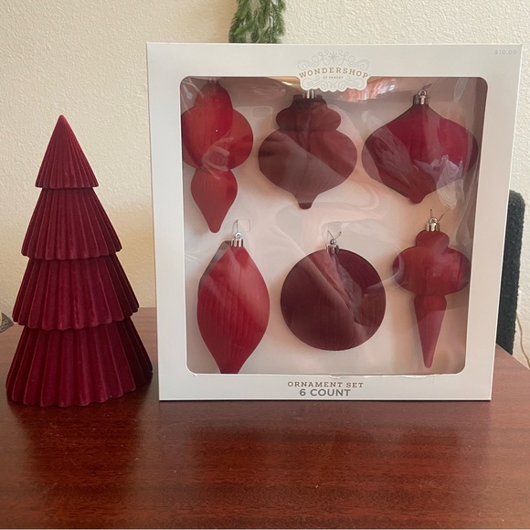 Target Wondershop Ornament Set Flocked Finial Christmas Tree and Figurine Tree - Picture 4 of 4